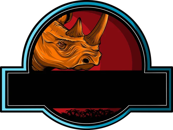 Cabeza Rinoceronte Logotipo Icono Vector Plantilla — Vector de stock