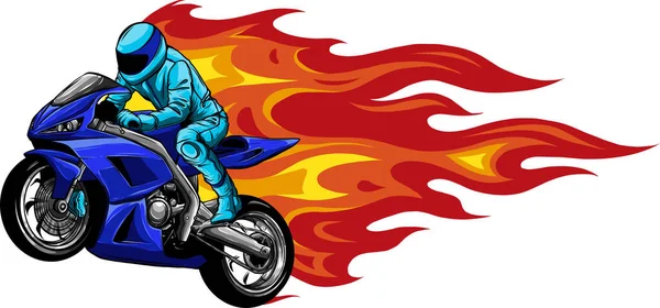 Fiery Sports Motocykl Racer Variation Wektor Ilustracji — Wektor stockowy