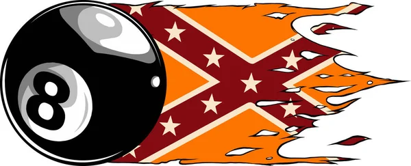 Ilustración Ocho Bolas Con Bandera Confederada — Vector de stock