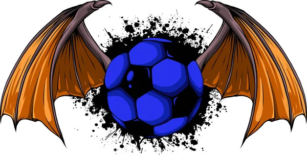 Εικόνα Της Μπάλας Ποδοσφαίρου Και Φτερά — Διανυσματικό Αρχείο