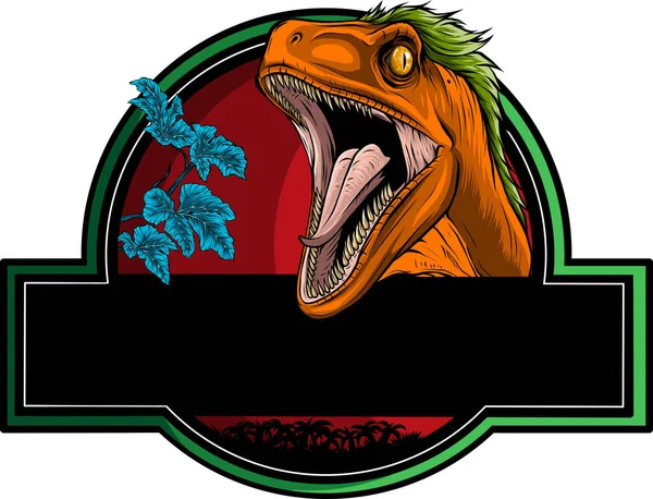 Ilustración Del Logotipo Cabeza Del Velociraptor Sobre Fondo Blanco — Vector de stock