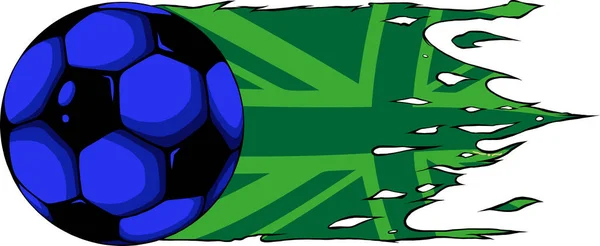 Vector Bandera Del Reino Unido Con Pelota Fútbol Sobre Fondo — Archivo Imágenes Vectoriales