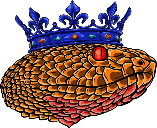 Дизайн Логотипа Snake Crown Векторная Иллюстрация — стоковый вектор