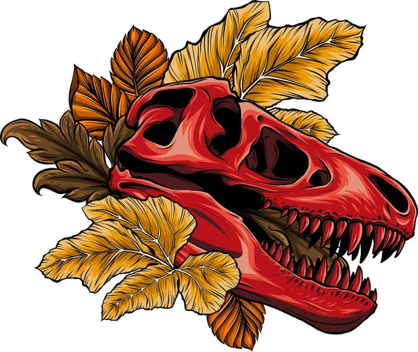 Ilustración Tyrannosaurus Rex Hojas — Archivo Imágenes Vectoriales
