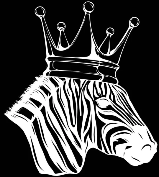 Cabeça Zebra Preto Branco — Vetor de Stock