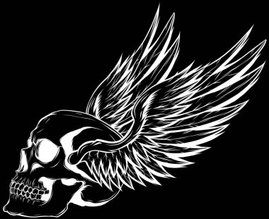 siyah-beyaz insan kafatası