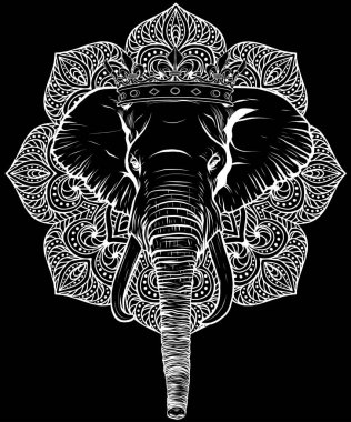 Siyah ve Beyaz Fil kafası