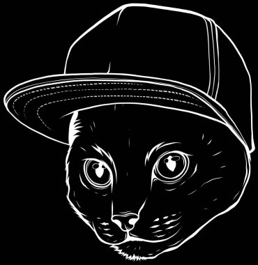 kedi silüeti. Vektör çizim.