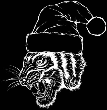 Kaplan başı silueti, vektör çizimi