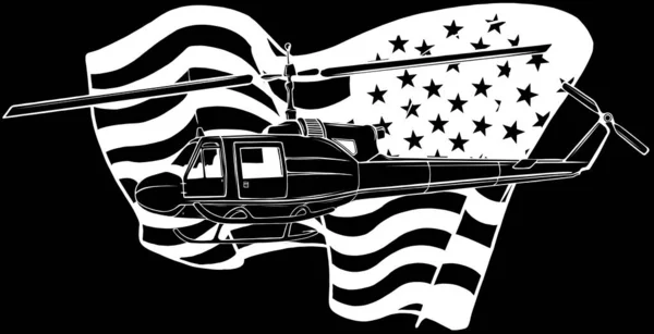 Projeto Detalhado Ilustração Vetor Helicóptero — Vetor de Stock