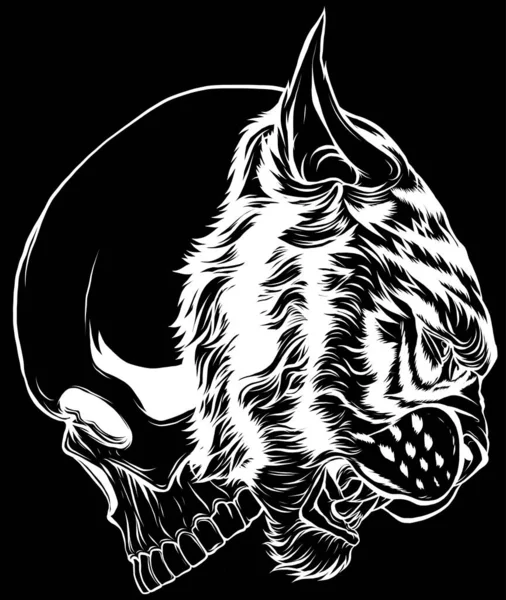 Черно Белое Лицо Тигра — стоковый вектор