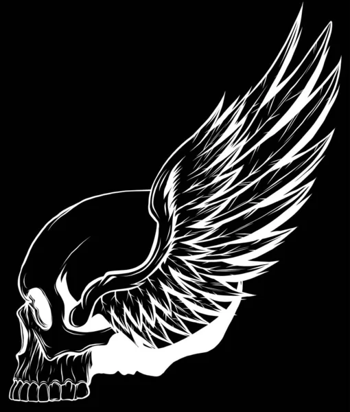 Crâne Humain Noir Blanc — Image vectorielle