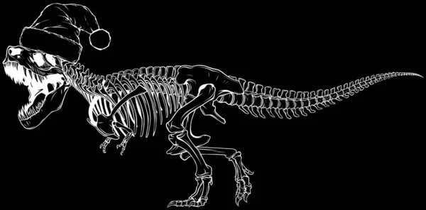 Tyrannosaurus Rex Dinosaurie Skelett Kontur — Stock vektor