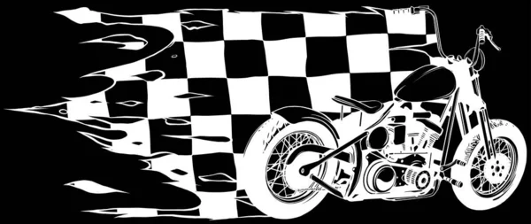 Vektor Ilustrasi Sepeda Motor Dalam Hitam Dan Putih - Stok Vektor