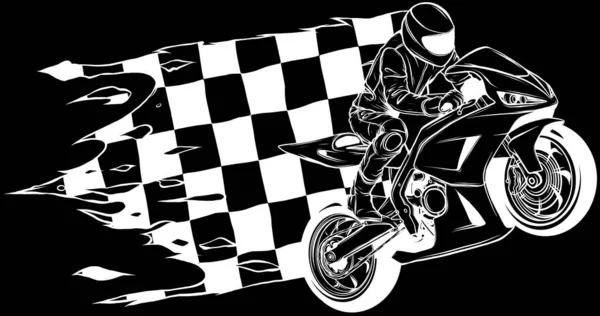 Superbike Fahrer Umriss Symbol Vektor Illustration Vorlage Für Design Element — Stockvektor