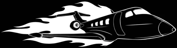 흑백을 스케치하는 비행기 — 스톡 벡터