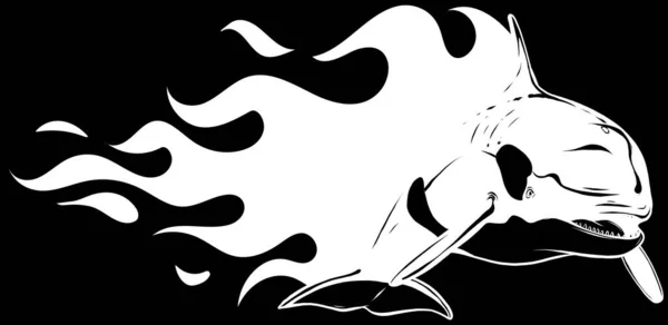 Balena Assassina Dei Cartoni Animati Illustrazione Vettoriale — Vettoriale Stock