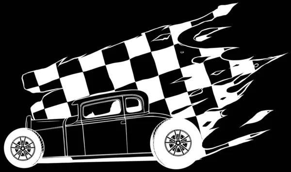Hot Rod Car Icon Line Style Icon Vector Illustration Vehicle — Stock Vector
