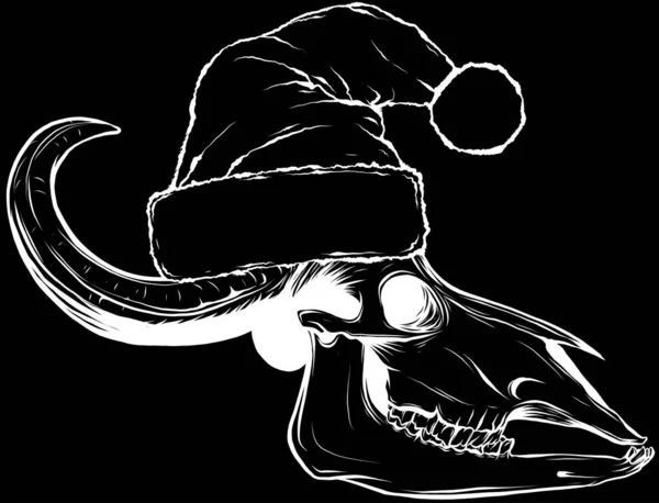 Bull Skull Vector Art Outline Illustration — Stock Vector