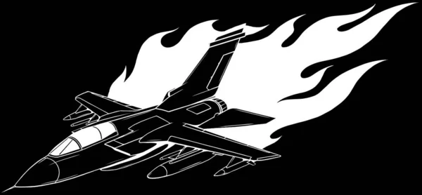 Contour Jet Fighter Vecteur Conception — Image vectorielle