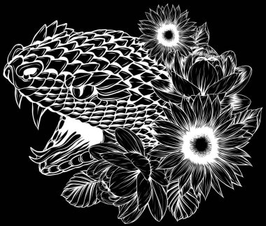 Yılan kafası siyah beyaz