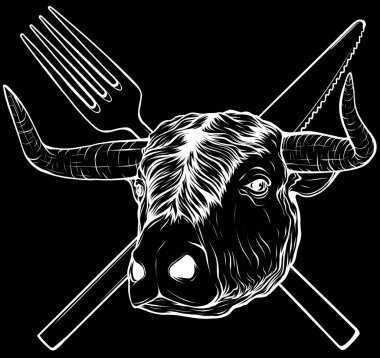 İnek kafasının siyah beyaz rengi