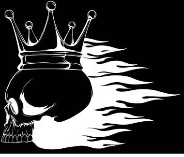 siyah anahat vektör kafatası