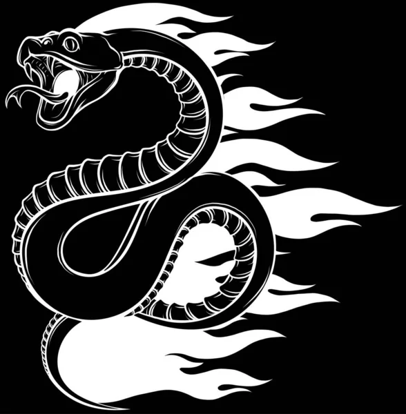 Ikona Zarysu Węża Odznaka Zwierzęcia Żmija — Wektor stockowy