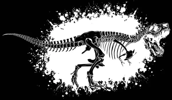 Tyrannosaurus Rex Dinosaurus Skelet Omtrek — Stockvector