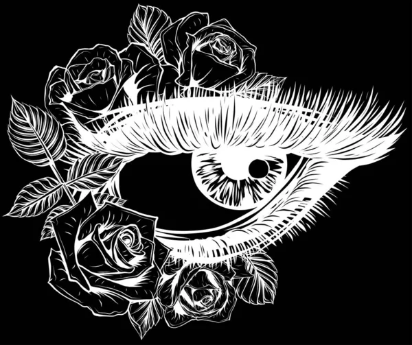 Vektorillustration Der Umrisse Des Weiblichen Auges — Stockvektor