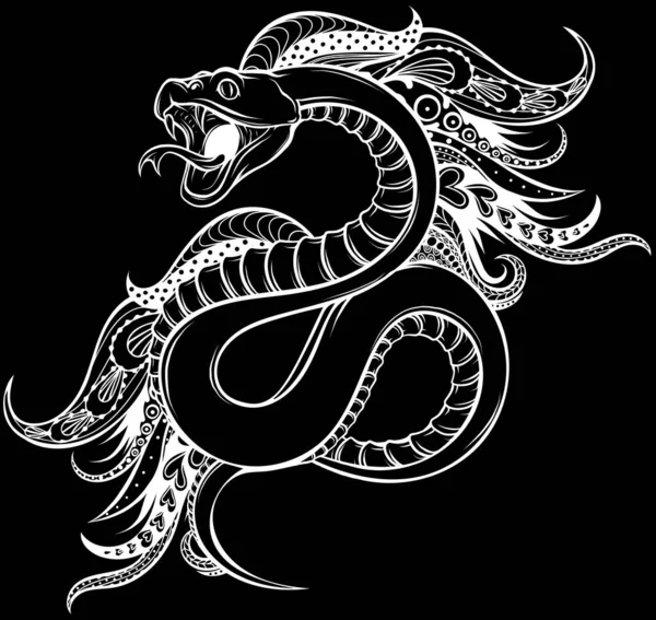 Schlangenumriss Symbol Viper Tier Abzeichen — Stockvektor