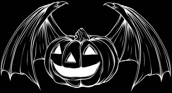 Halloween Pumpkin Vector Illustration Thin Line Art Icon White Background — Stock Vector