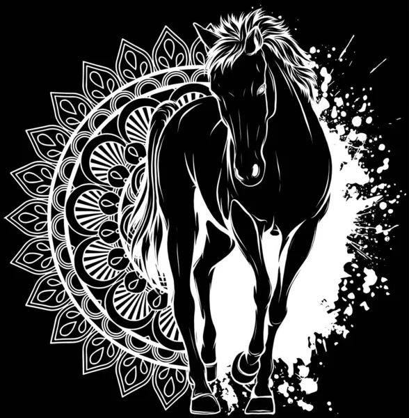 Illustration Horse Outline Design — Stock Vector