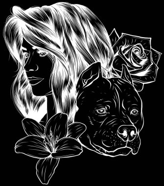 Vektör kadın yüzü. Kıvırcık saç stili. Uzun dalgalı bukleli güzel bir kız..