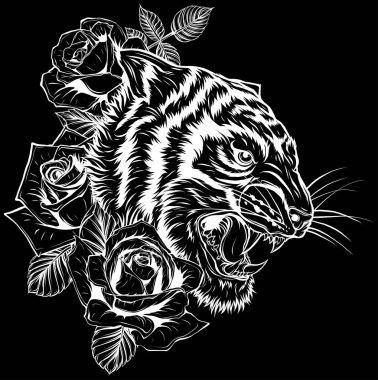 Kaplan başı silueti, vektör çizimi