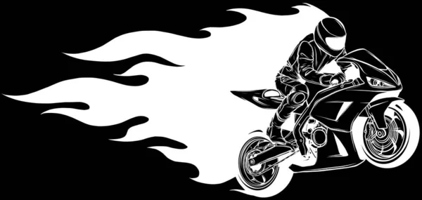 アウトラインアイコンベクトルイラストのスーパーバイクライダー 世界選手権モータースポーツバイクレースデザイン要素のためのテンプレート 多くの目的のための編集可能なグラフィックリソース — ストックベクタ