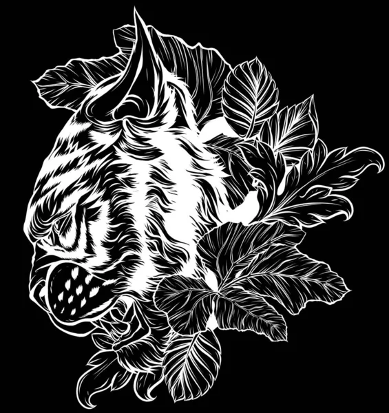 stock vector Tiger head silhouette, vector illustration