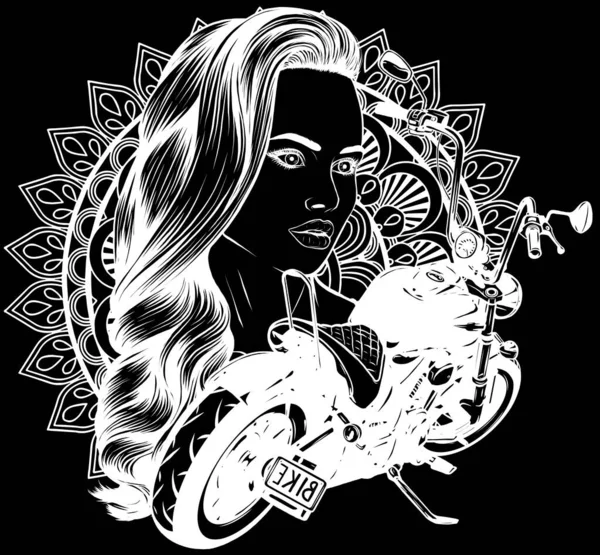 Chica Muerta Contorno Blanco Negro — Vector de stock