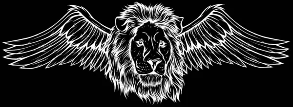 ライオンの頭のイラストベクトル — ストックベクタ
