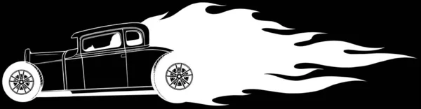Ikonę Samochodu Gorącym Prętem Linia Ikona Ilustracja Wektor Styl Ikona — Wektor stockowy