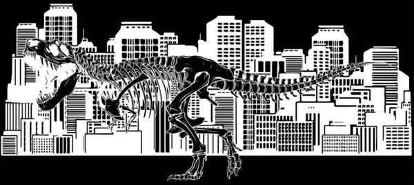 Skelett Von Tyrannosaurus Rex — Stockvektor