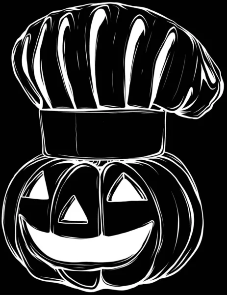 Halloween Pumpkin Vector Illustration Thin Line Art Icon White Background — Vector de stock