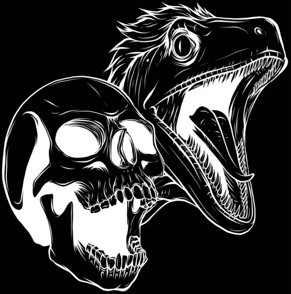 Bir Yırtıcı Dinozorun Çizimi — Stok Vektör