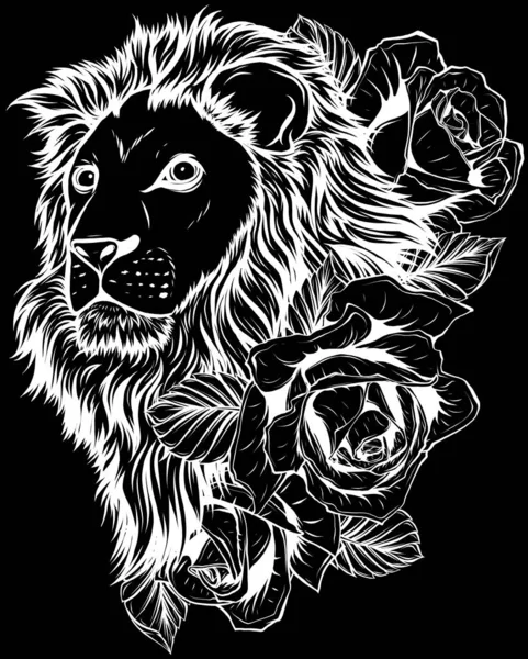Lion Head Schema Illustrazione Vettoriale — Vettoriale Stock