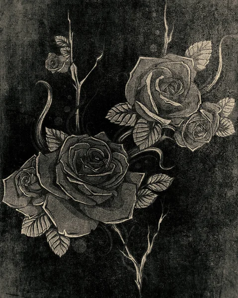 Roses in vintage style illustration