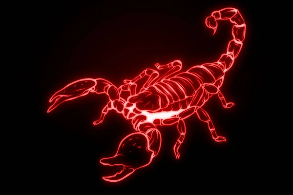 stock image glowing scorpion isolated on dark background.