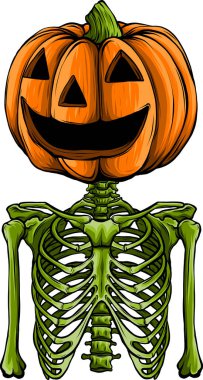 Cadılar Bayramı balkabağı ikonu. Vektör. Sonbahar sembolü. Düz dizayn. Cadılar Bayramı 'nda gülümseyen korkunç balkabağı, gülen surat. Beyaz arkaplanda izole edilmiş turuncu kabak silueti.