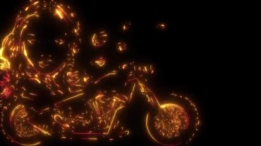 Güllü ve motosikletli kızın video animasyonu