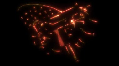 Ameika bayraklı Uzi silahlarının video animasyonu