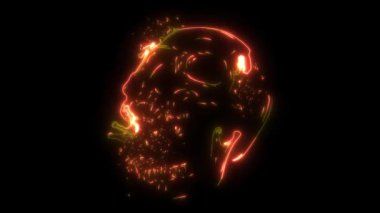 İnsan kafatasının etrafındaki virüsün video animasyonu